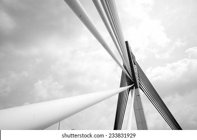 Modern Bridge Architecture At Putrajaya (Black And White)