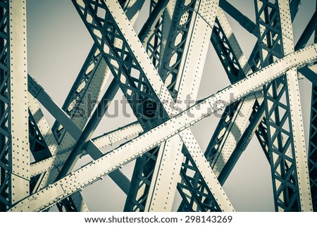 Modern Bridge frame closeup. Filtered image