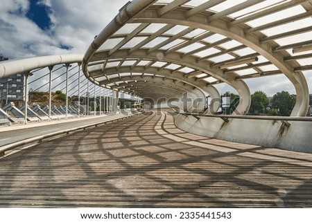 Modern Bridge over Galindo River, Barakaldo, Biscay, Basque Country, Spain, Europe.