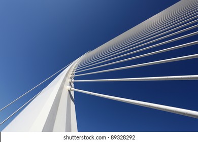 Modern Bridge Pylon Against A Blue Sky