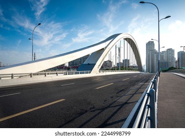 A modern bridge under the blue sky