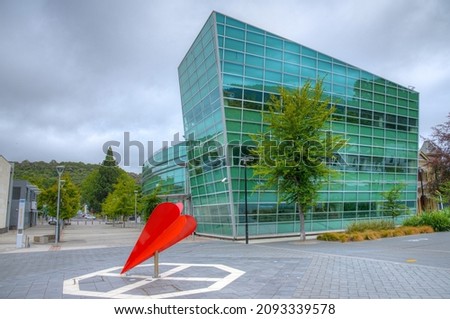 Modern building in the campus of University of Otago in Dunedin, New Zealand