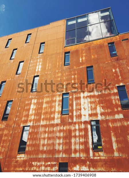 Modern Building Covered Rusty Steel Stock Photo 1739406908 | Shutterstock