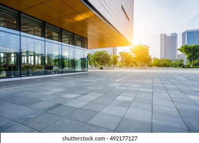 Modern Building And Empty Pavement,china.