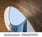 Modern building Futuristic curve Steel panel glass wall Architecture details 