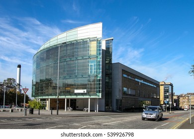 Modern building located at University of Glasgow, Scotland, UK