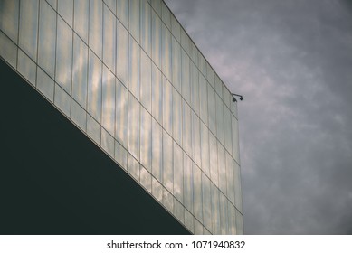 modern building with security camera