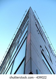 modern building with a sharp corner