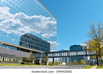 Modern Building in Tysons Corner, Fairfax County, Virginia, USA, April 15, 2020