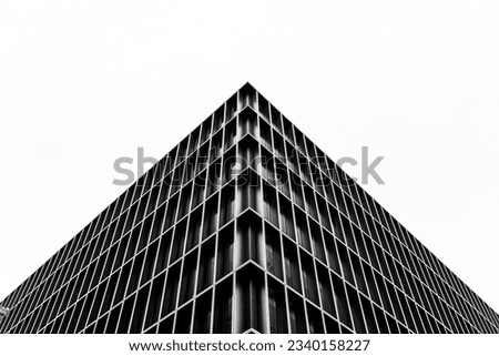 Modern building in Vienna, design concept, contemporary architecture, black and white look