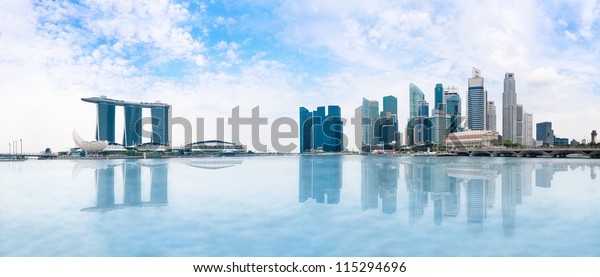 Modern Buildings Singapore Skyline Landscape Business Stock Photo Edit Now