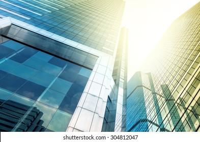 Modern business building glass of skyscrapers, Business concept of architecture