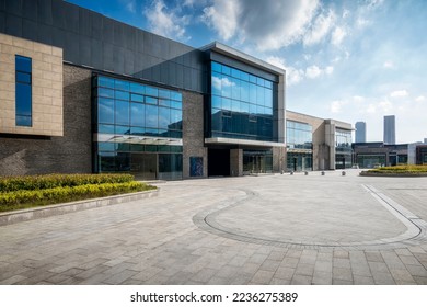 Modern business building in sunny day