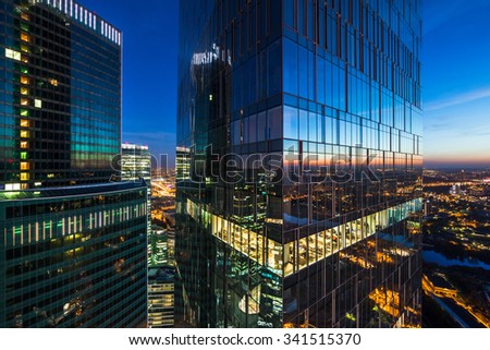 Modern business skyscrapers, high-rise buildings, business center.
