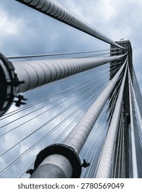 Modern Cable-Stayed Bridge Architecture | Dramatic Sky Photo
