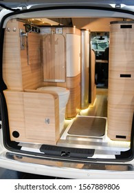 Modern Camper Inside Van Back Interior Bed