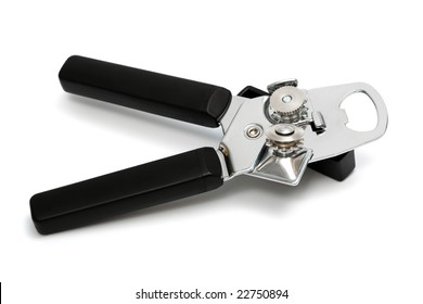 Modern can opener on a white background