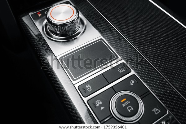 Modern car control
panel with gearbox
handle