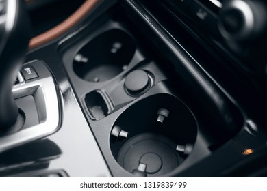 Modern Car Cup Holder Close Up