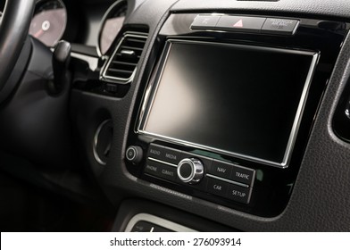 Modern Car Dashboard. Screen Multimedia System.
