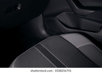 Modern Car Fabric Seats Close Up