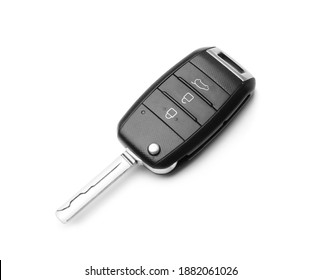 Modern car flip key isolated on white