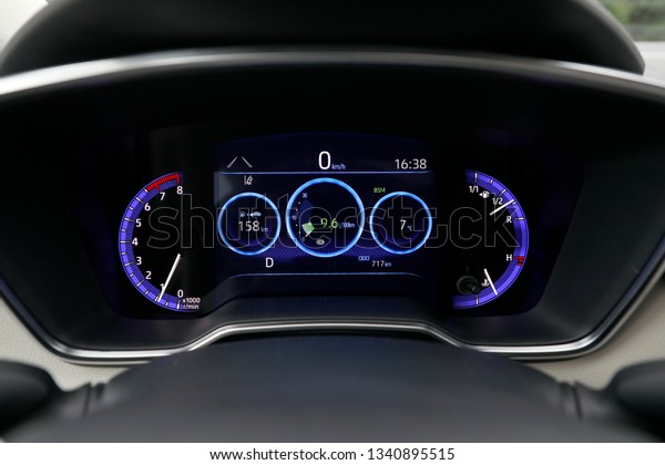 modern car instrument panel\
