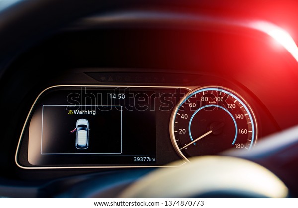 Modern car instrument panel\
dashboard with car dashboard. Hybrid car dashboard\
speedometer.