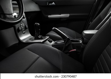 Modern car interior (color toned image; shallow DOF)