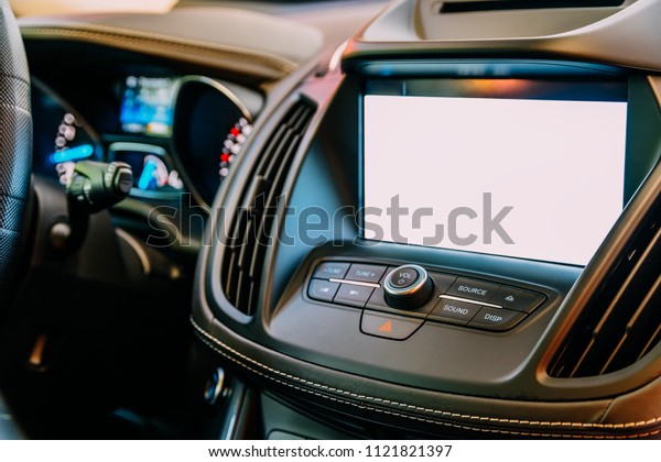 Modern Car\
Interior GPS Blank Screen Touch\
Display