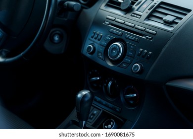 Modern car interior selective focus. Soft colored toned image. Best for wallpapers. - Shutterstock ID 1690081675