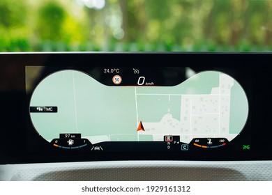 Modern Car Large Monitor Screen With Navigation