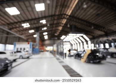 Modern car paint boot repair garage. Back ground and banner.  Car service and maintenance concept. Car Body paint garage - Powered by Shutterstock