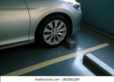 Modern Car In Parking Lot, Anti Slip Coating Floor For Safety