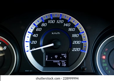 Modern car speedometer dial ,modern RPM meter.