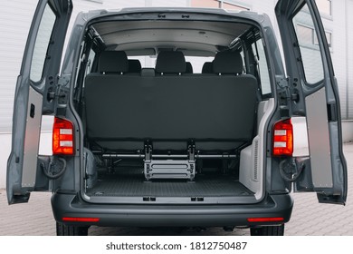 Modern Cargo Van Open Trunk. Car Boot Is Open