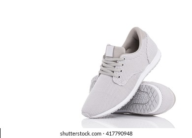 Modern casual grey and white shoes
