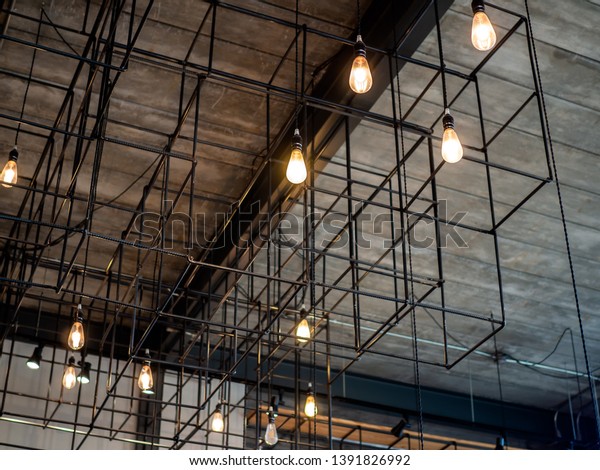 Modern Ceiling Light Light Bulbs Hanging Stock Photo Edit Now