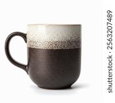 Modern ceramic mug with a minimalist design and a unique speckled glaze