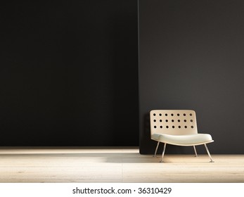 Modern Chair To Face A Blank Wall