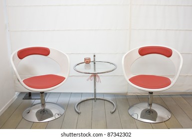 modern chairs and table