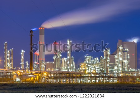 Modern chemical plant at Maasvlakte Europoort Rotterdam industrial harbor area