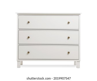 Modern chest of drawers isolated on white