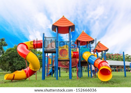 Modern children playground in park 