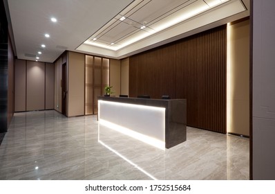 Modern Chinese style office, 
Reception desk