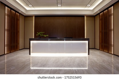 Modern Chinese style office, 
Reception desk