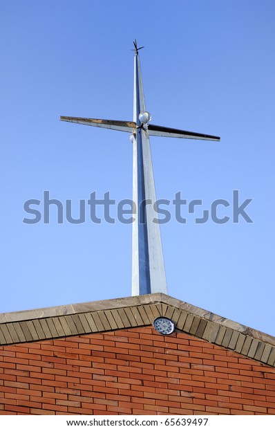 Modern Christian Cross Roof On Church Stock Photo 65639497 | Shutterstock