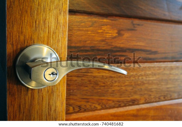 Modern Chrome Stainless Steel Door Handle Stock Photo Edit