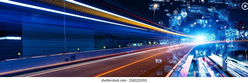 Modern city and communication network concept. IoT (Internet of Things). Smart city. Digital transformation. Wide image for banners, advertisements. - Powered by Shutterstock - Get 15% off with code: PIKWIZARD15