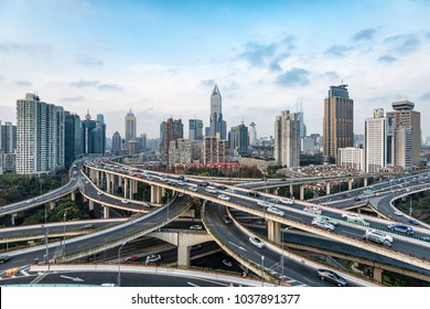 Modern City With Highway Interchange